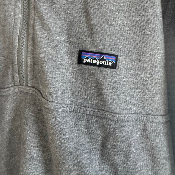 Patagonia Pullover Sweater XL Men's 1/4 Zip Pockets Gray Tie Waist - Picture 2 of 9